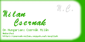 milan csernak business card